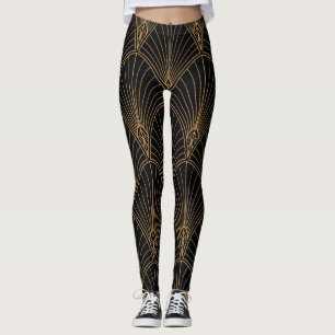 Leggings Art deco: patrón geométrico clásico.