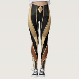 Leggings Art Deco Sunburst Geometric Luxury Design