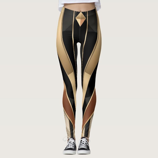 Leggings Art Deco Sunburst Geometric Luxury Design (Anverso)
