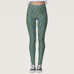Leggings Art Deco turquesa