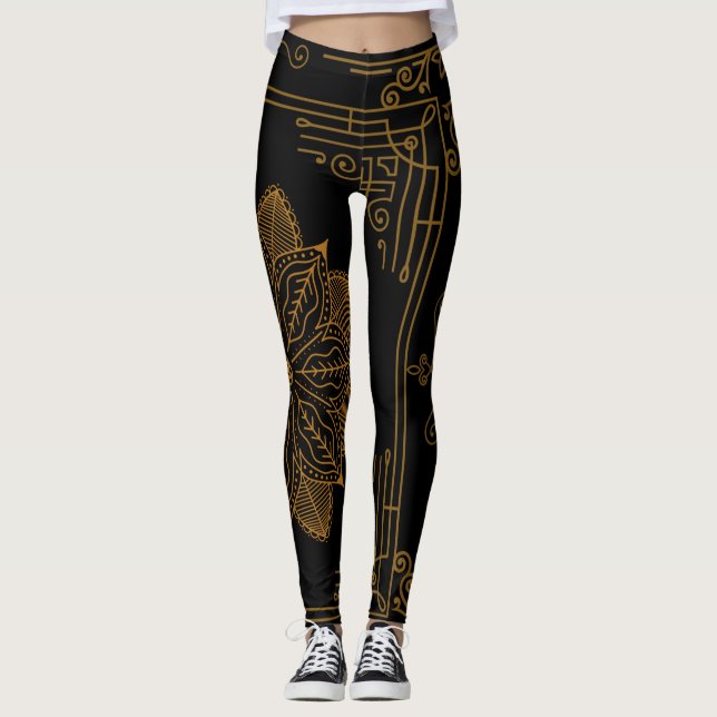 Leggings Art Nouveau "Ebony" (Anverso)