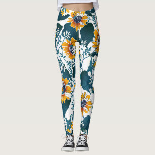Leggings Art Nouveau, estampado floral.