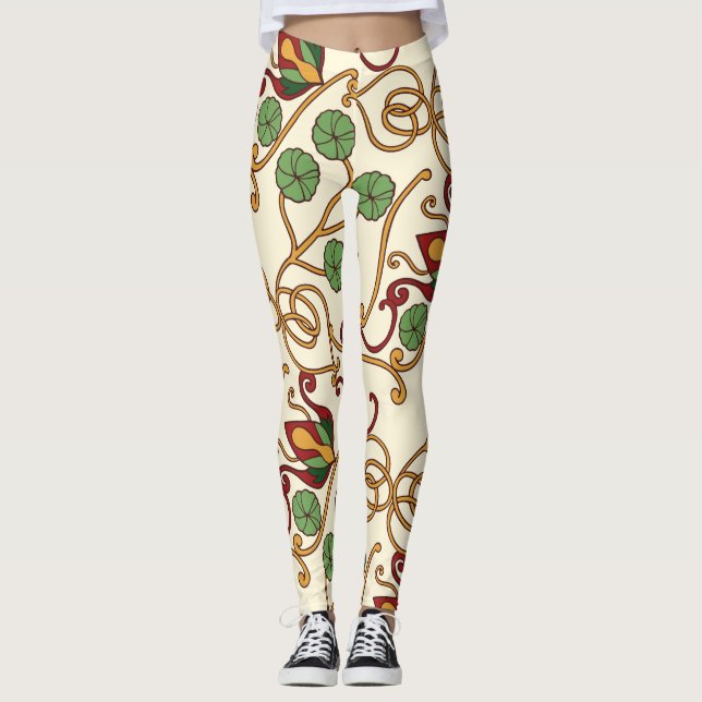 Leggings Art Nouveau-inspired floral design (Anverso)