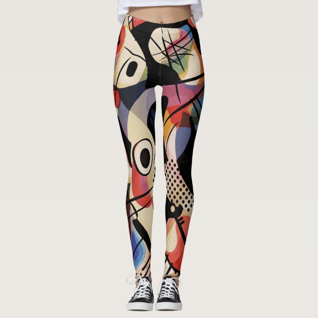 Leggings Arte abstracto cinético vibrante (Anverso)