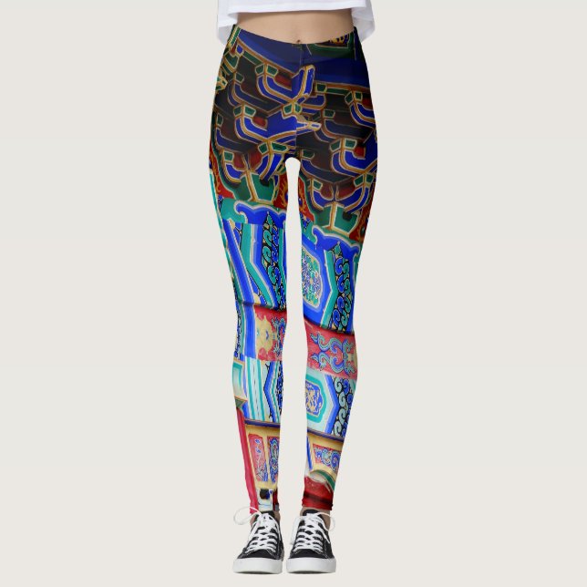 Leggings Arte abstracto creado por el diseño asiático clási (Anverso)