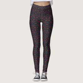 Leggings Arte abstracto de acuarela al gouache de arcoíris 