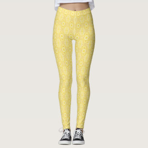 Leggings Arte abstracto de acuarela amarillo claro de viadu