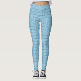 Leggings Arte abstracto de acuarela azul Push