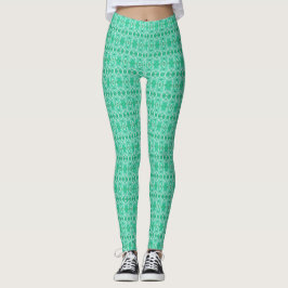 Leggings Arte abstracto de acuarela verde de luz de empuje