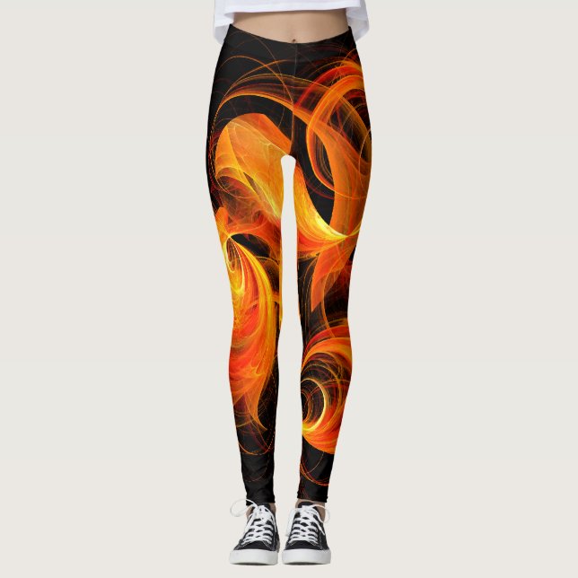 Leggings Arte abstracto de bola de fuego (Anverso)