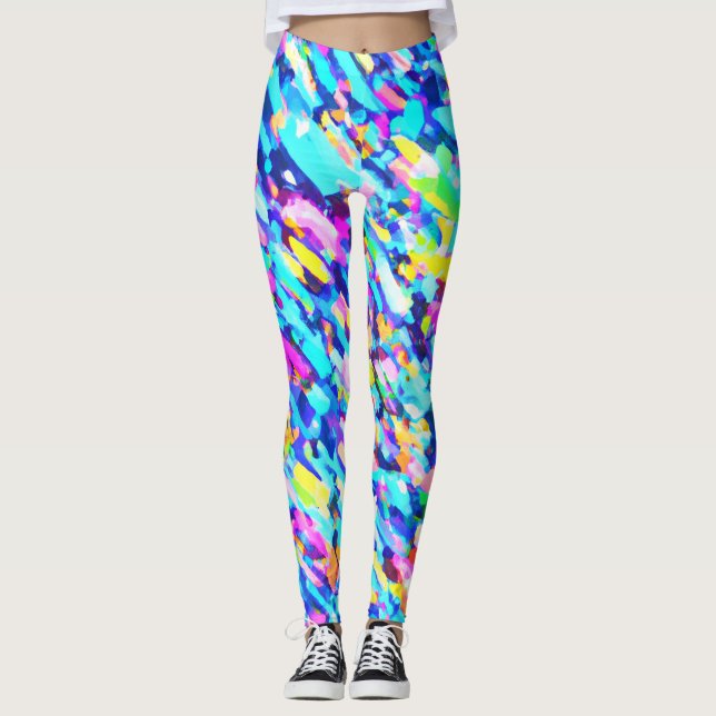 Leggings Arte abstracto de color arcoiris (Anverso)