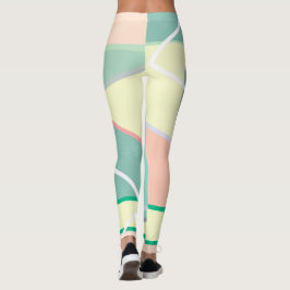 Leggings Arte abstracto de color turquesa pálido pastel