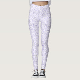 Leggings Arte abstracto de gouache blanco púrpura apasionad