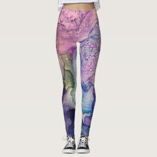 Leggings Arte abstracto de líquido de tinta de alcohol mult