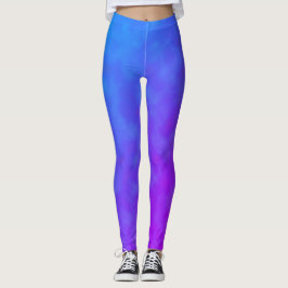 Leggings Arte abstracto de nubes púrpura pálido pastel