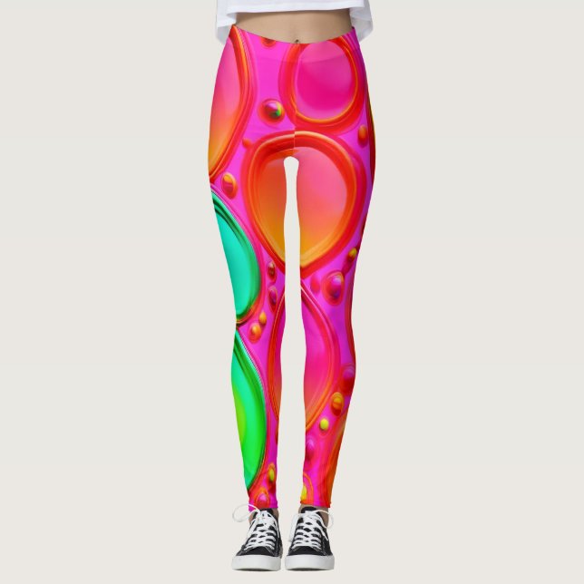 Leggings Arte abstracto de orb colorido (Anverso)