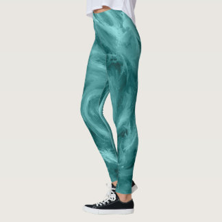 Leggings Arte abstracto de pintura con agua azul giratoria