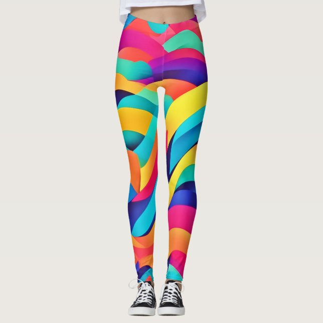 Leggings Arte abstracto de vibración de Wavy (Anverso)