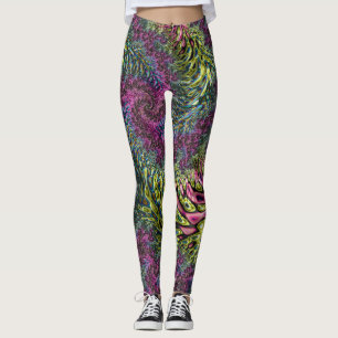 Leggings Arte abstracto digital fractal funky groovy alucin