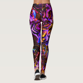 Leggings Arte abstracto eléctrico púrpura y negro