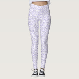 Leggings Arte abstracto en gouache púrpura blanco espectros