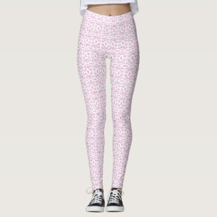 Leggings Arte abstracto en gouache rosa blanco espectroscóp