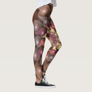 Leggings Arte abstracto fractal moderno de flor brillante s