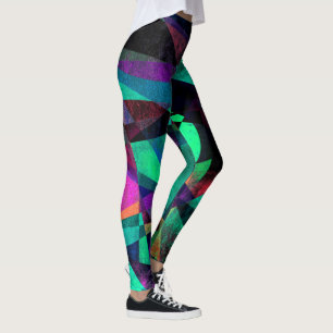 Leggings Arte abstracto geométrico, colorido, sucio