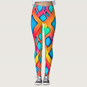 Leggings Arte abstracto geométrico vibrante