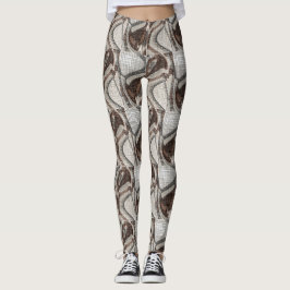 Leggings Arte abstracto gris y marrón