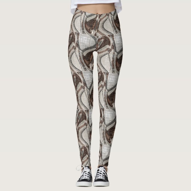 Leggings Arte abstracto gris y marrón (Anverso)