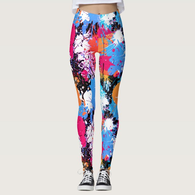 Leggings Arte abstracto - Leyendas coloridas - Esplash de p (Anverso)