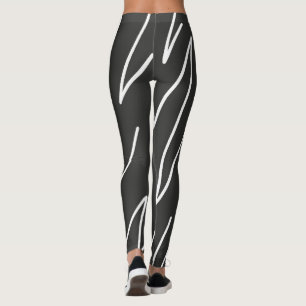 Leggings Arte abstracto minimalismo gris líneas blancas