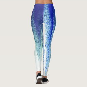 Leggings Arte abstracto pastel lavanda azul blanco