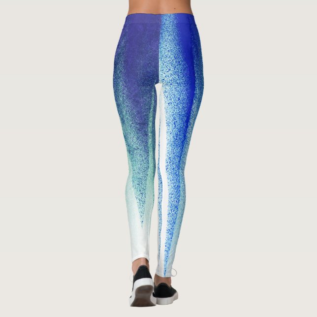 Leggings Arte abstracto pastel lavanda azul blanco (Reverso)