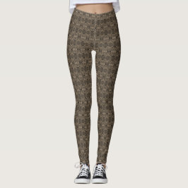 Leggings Arte Acrílico Abstracto Ruiseñor Marrón