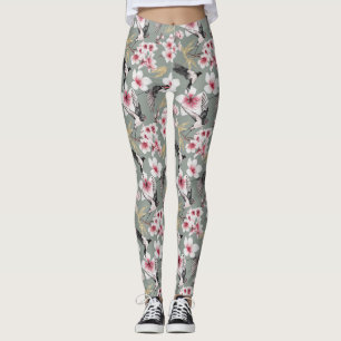 Leggings Arte acuarela japonés: sopa de sakura