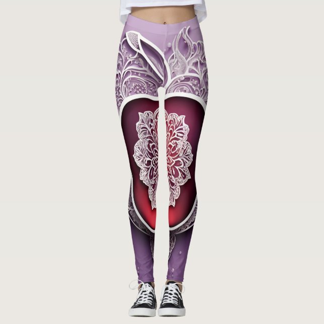 Leggings Arte AI Silver Apple Lace (Anverso)