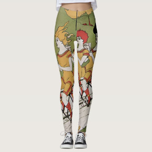 Leggings Arte antiguo modernista, Bicicleta tándem de cojin