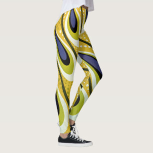 Leggings Arte antiguo modernista, pluma de pavo real de Mac