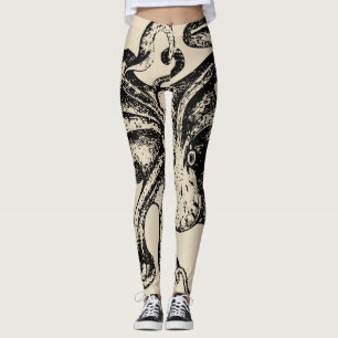 Leggings Arte asustadizo del steampunk de Kraken