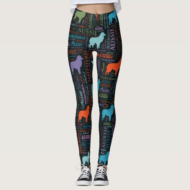 Leggings Arte australiano de la palabra del pastor (Anverso)