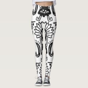 Leggings Arte Azteca - Patrón de Lagarto