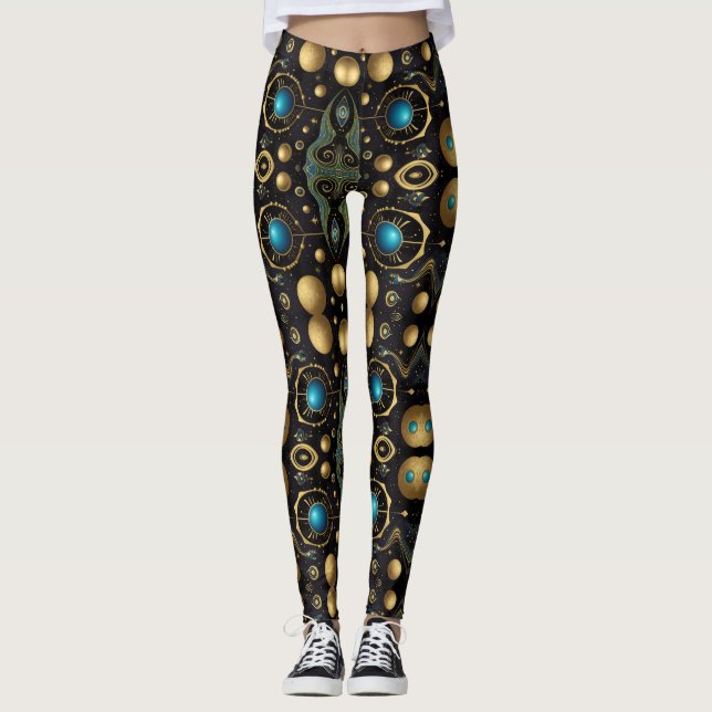 Leggings Arte azteca, vibrante, que refleja la cultura (Anverso)