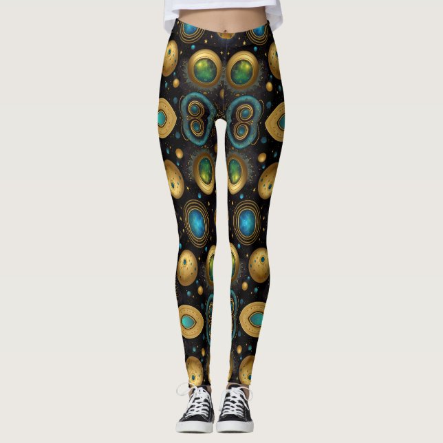 Leggings Arte azteca, vibrante, que refleja la cultura (Anverso)