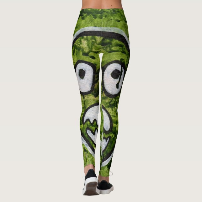 Leggings Arte caprichoso impar del monstruo del cráneo (Reverso)