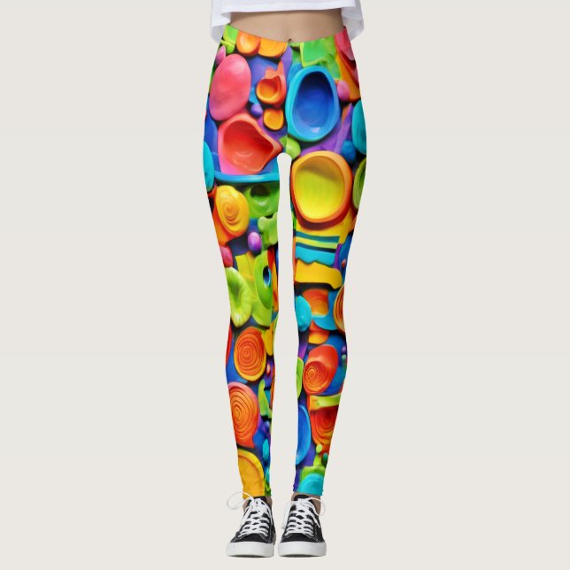 Leggings Arte cerámico colorido (Anverso)