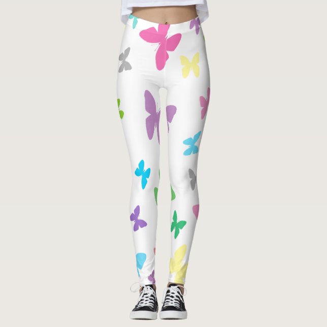 Leggings Arte colorido de mariposa (Anverso)