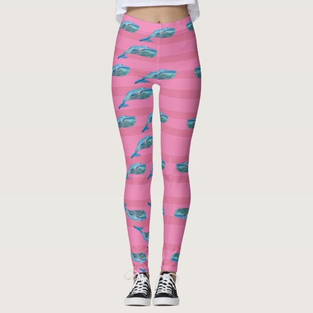 Leggings Arte de animales de peces ballena  (Anverso)