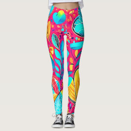 Leggings Arte de Corazón Floral Vibrante